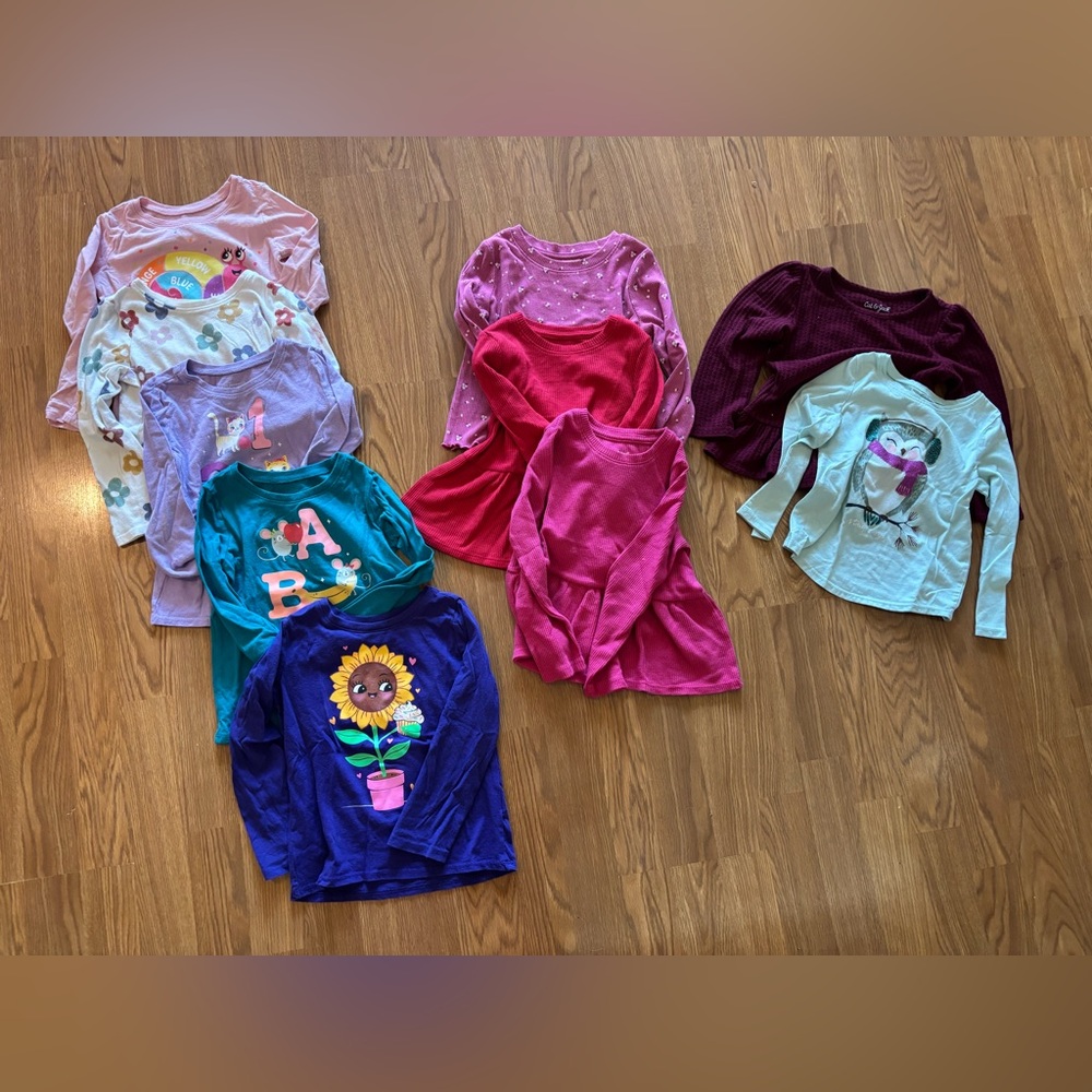Toddler Girls Lot of Long Sleeve Shirts (4T, a couple larger 3Ts)